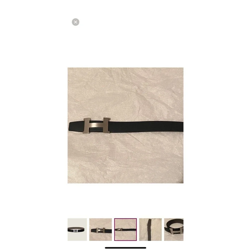 HERMES Constance belt buckle & Reversible leather strap 38 mm size 80